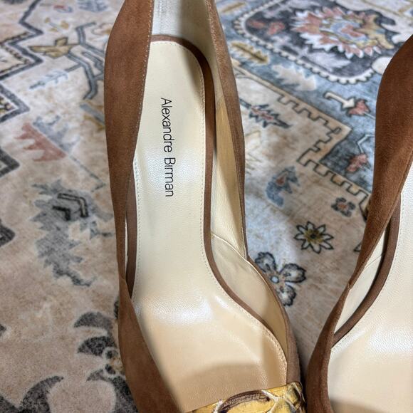 Alexandre Birman Snake Skin Suede Pointed Toe Heels Italian Pumps Women's Size 7 - Picture 5 of 16